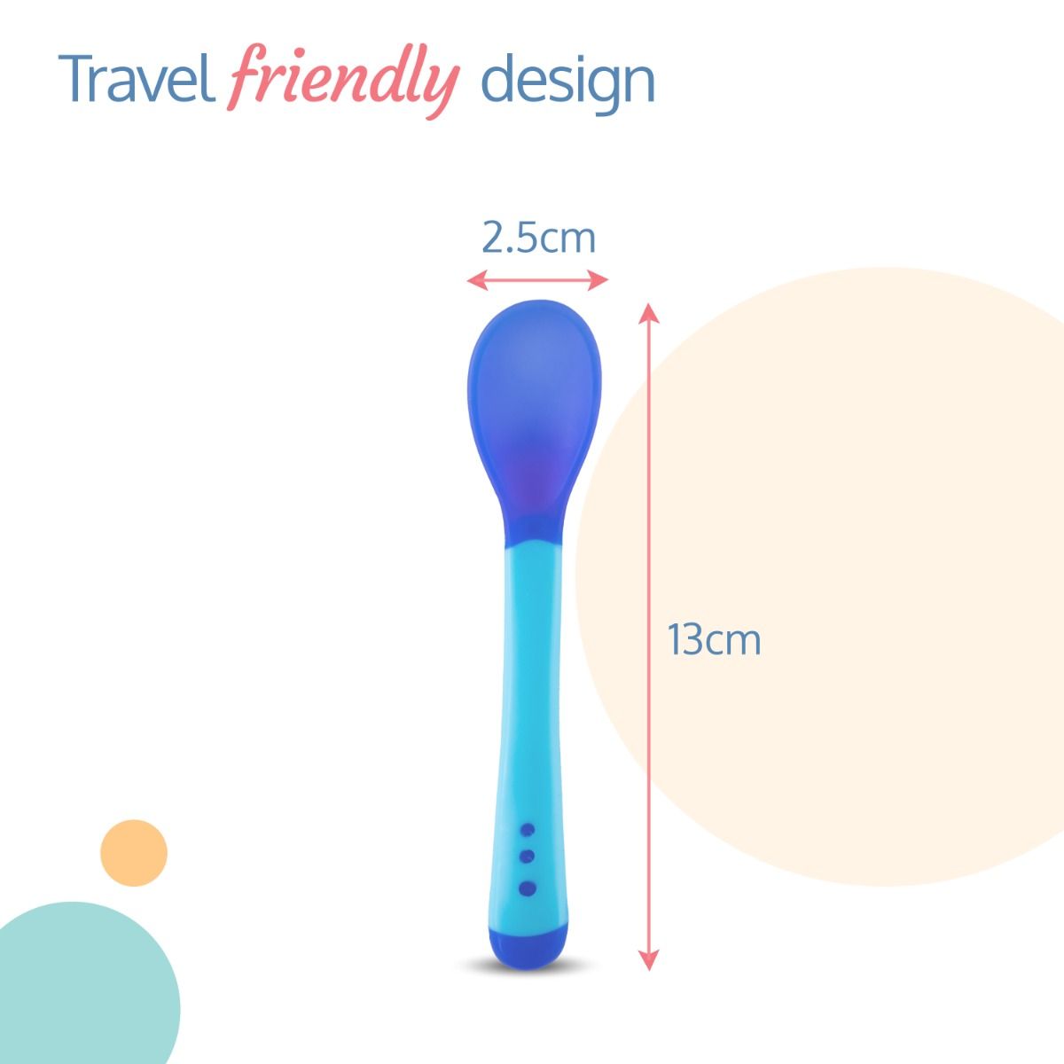 Tiny Love Heat Sensitive Baby Feeding Spoon Set 2 Pcs, Blue