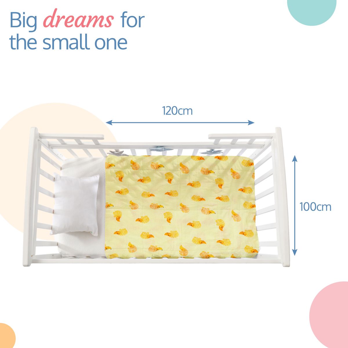 100% Cotton Muslin Baby Swaddles set, Dots Hearts Print, 0-18 Month+, Pack of 3