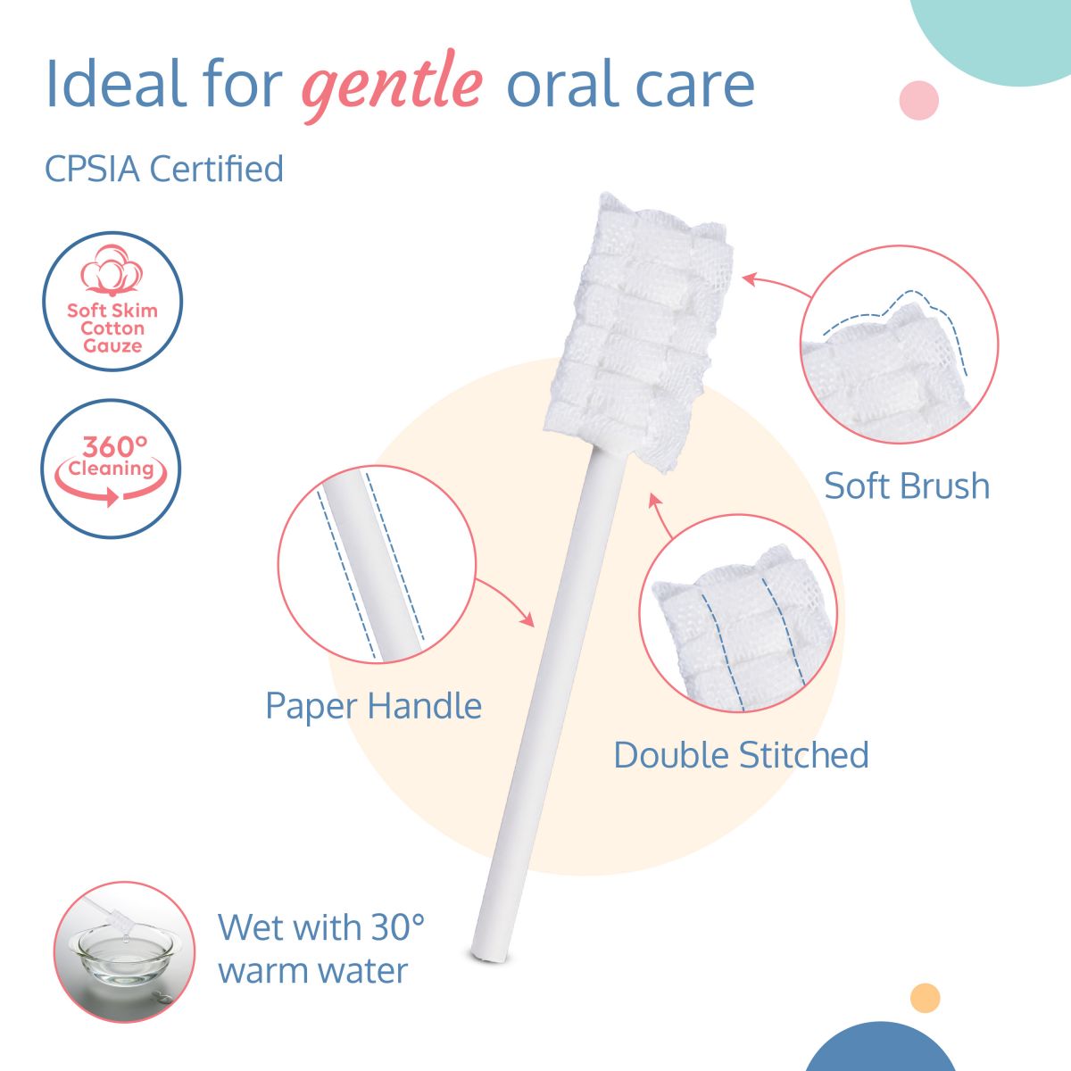 40Pcs Oral Care Disposable Mouth Swabs