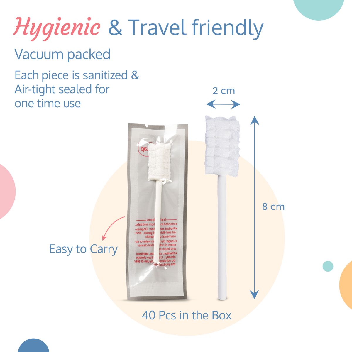 40Pcs Oral Care Disposable Mouth Swabs