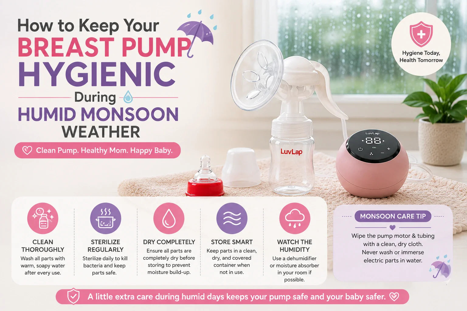 How to Keep Your Breast Pump Hygienic During Humid Monsoon Weather: Cleaning, Sterilization & Mold Prevention Tips