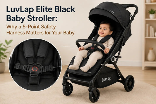 LuvLap Elite Black Baby Stroller: Why a 5-Point Safety Harness Matters for Your Baby