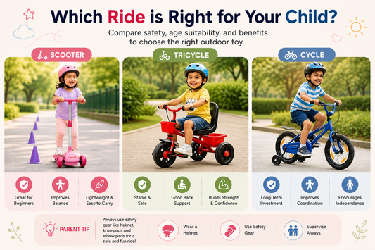 Scooter vs Tricycle vs Cycle: Which Outdoor Toy Should You Buy First for Your Child?