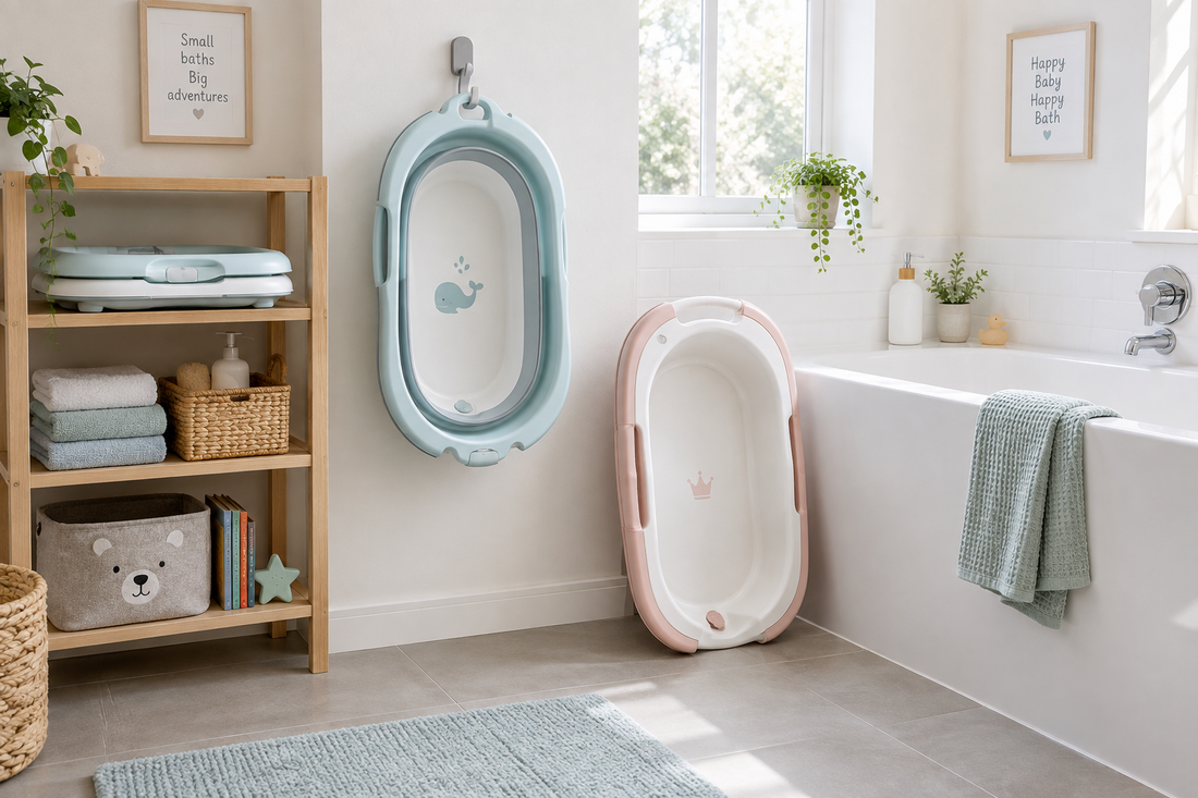 Baby Bath Tub Storage in a Bathroom: Wall, Floor or Folded Storage?