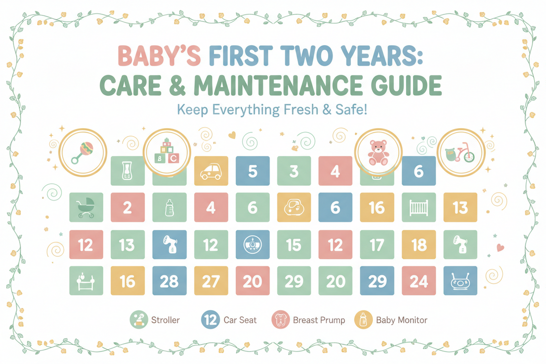 Baby Product Maintenance Calendar for the First Two Years