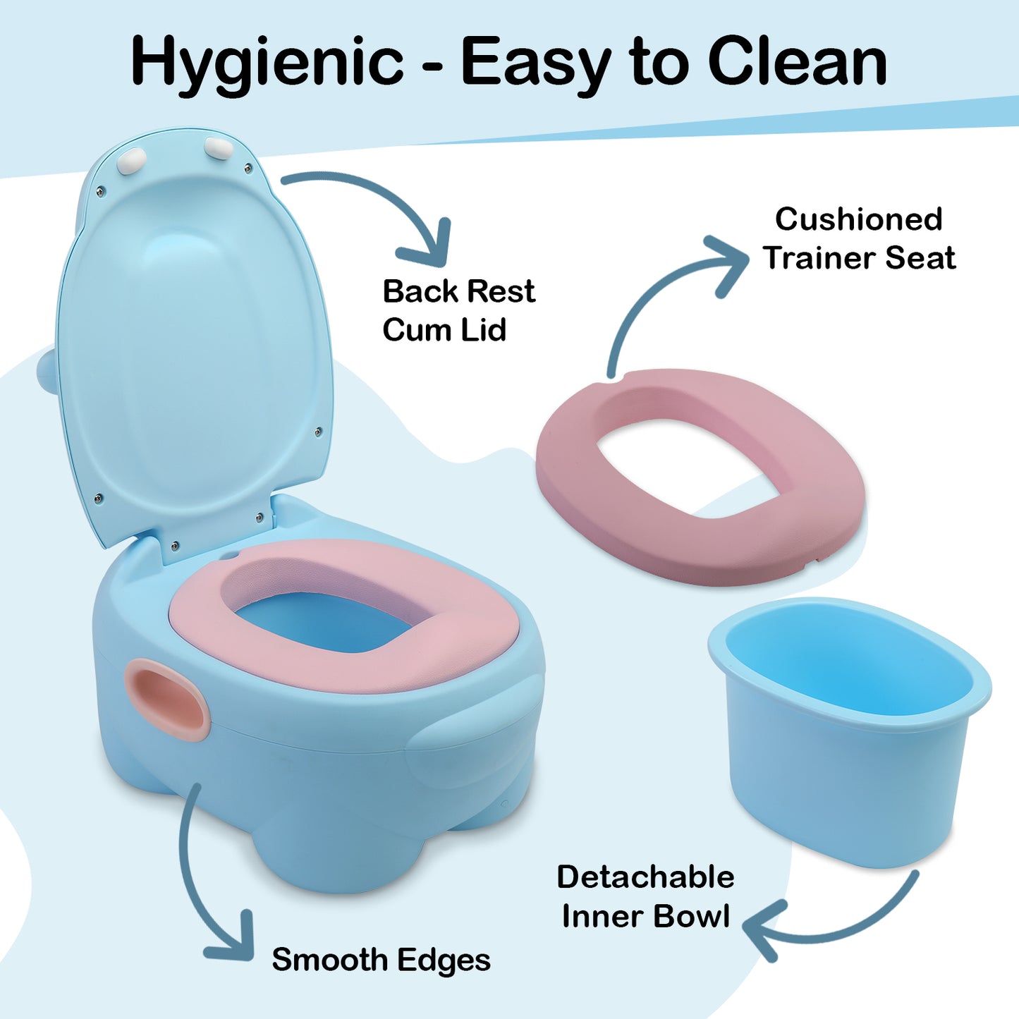 Hippo Dippo Baby Potty Seat, Blue