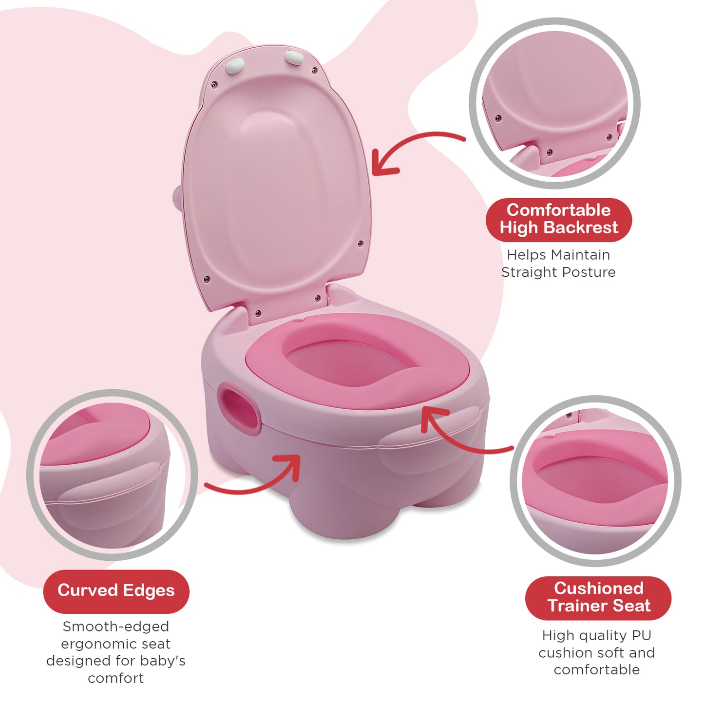 Hippo Dippo Baby Potty Seat, Pink