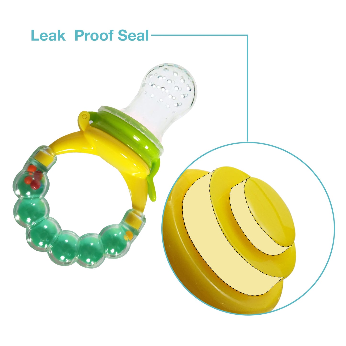 Silicone Food/Fruit Nibbler with Extra Mesh, Infant, Pearly Green, BPA Free