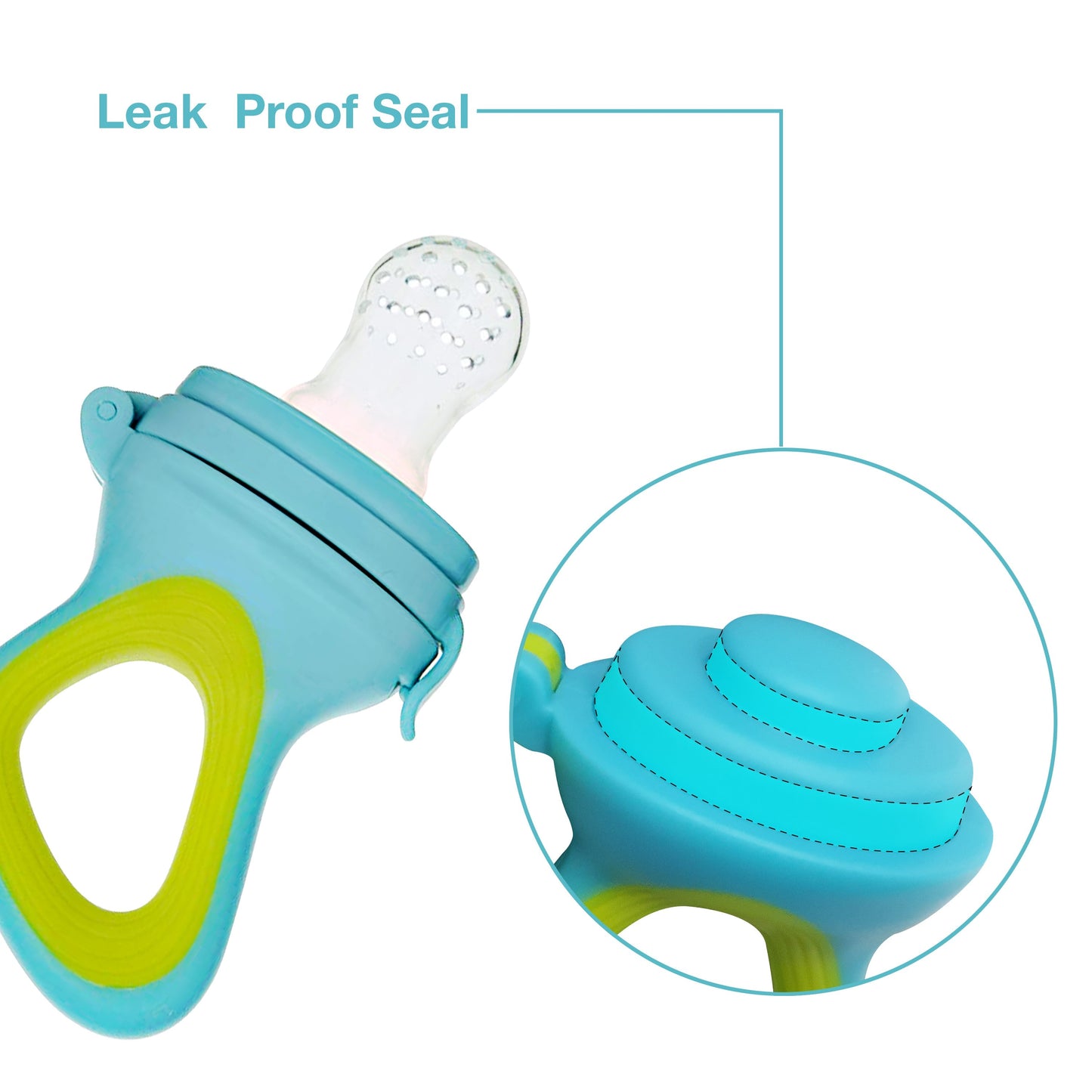 Silicone Food/Fruit Nibbler with Extra Mesh, Elegant Blue, BPA Free