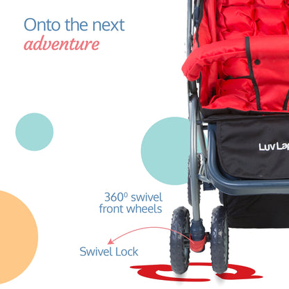 Starshine Baby Stroller/Pram for 0 to 3 Years, New Born/Toddler/Kid, Lightweight, Adjustable backrest, 360° Swivel Wheel, Large Storage Basket, Reversible Handlebar (Red)