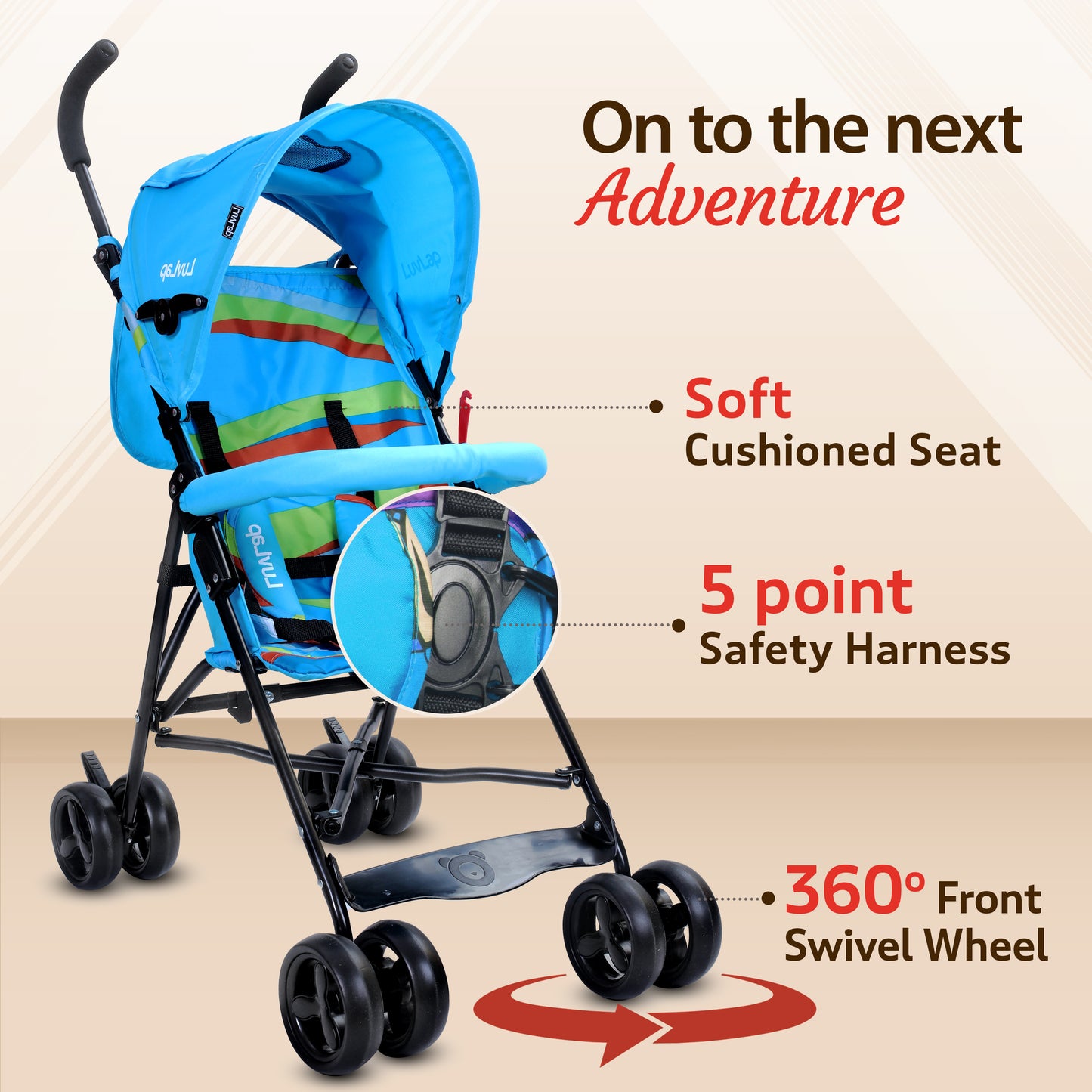 Tutti Frutti Baby Stroller Buggy, Light Blue
