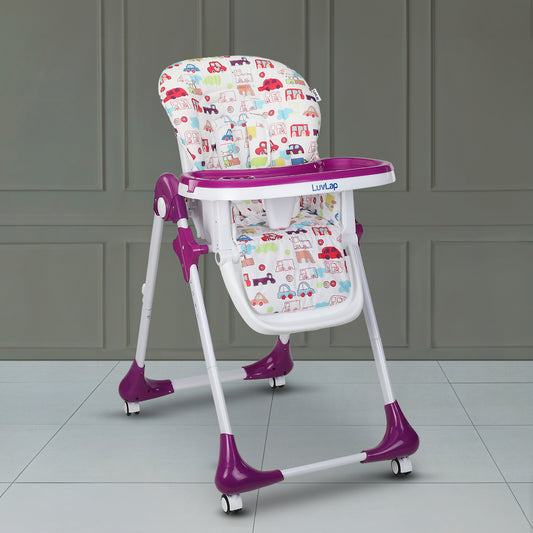Royal High Chair for Baby, En 71 Certified, 3 Position Recline, Baby Feeding Chair with 7 Level Height Adjustment, Adjustable Footrest, 6 Months+ (Purple)