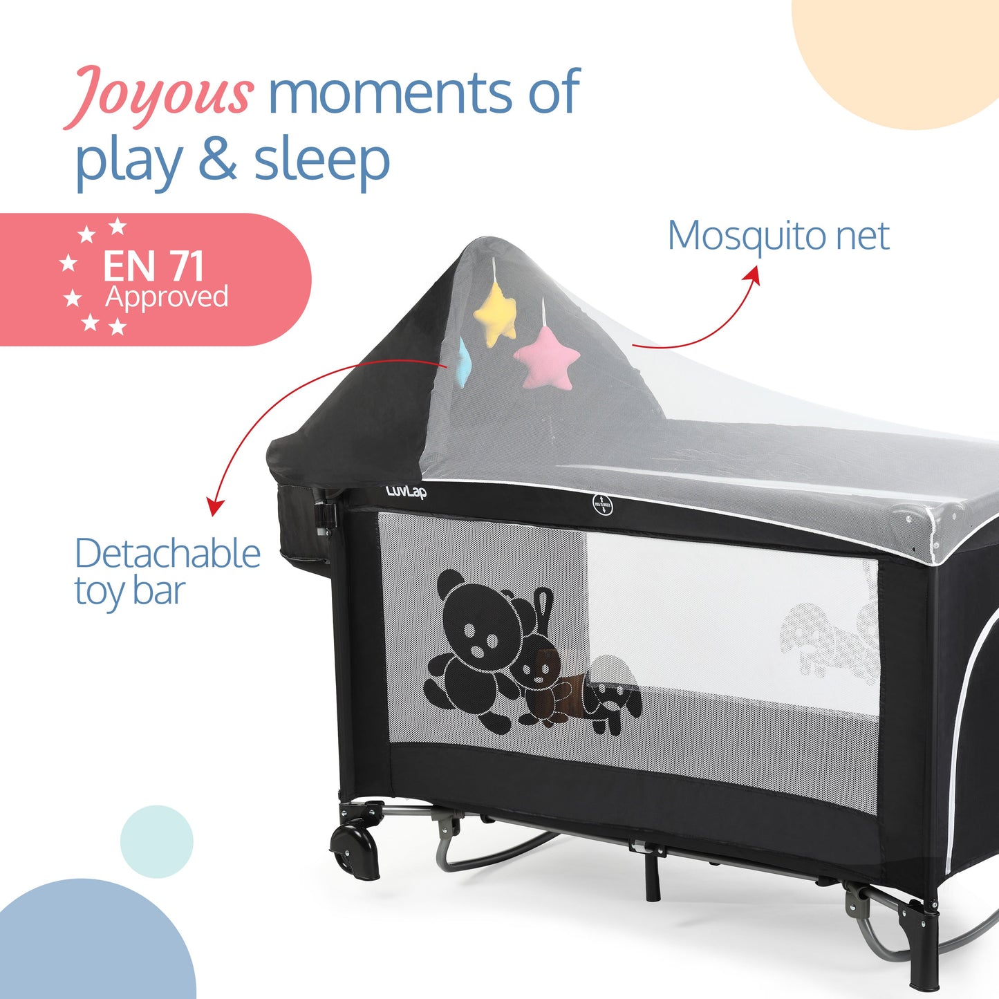 Wonderjoy Baby Playpen, Black