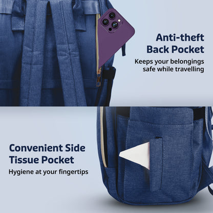 Lily Diaper Bag, Navy Blue