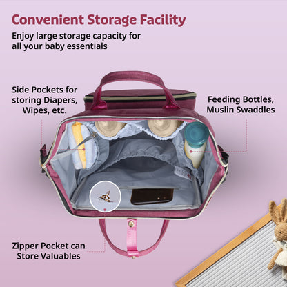 Lily Diaper Bag, Pink