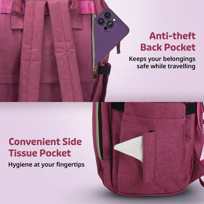 Lily Diaper Bag, Pink