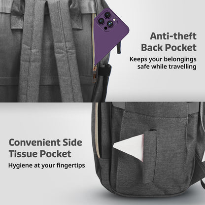 Lily Diaper Bag, Grey