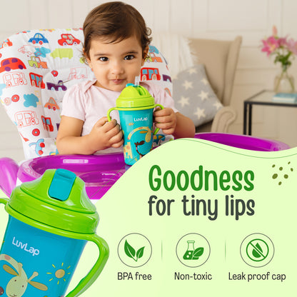 Tiny Giffy Straw Sipper, 300Ml, Green