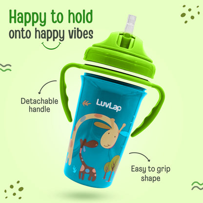 Tiny Giffy Straw Sipper, 300Ml, Green