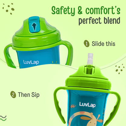 Tiny Giffy Straw Sipper, 300Ml, Green