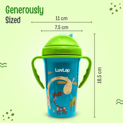 Tiny Giffy Straw Sipper, 300Ml, Green