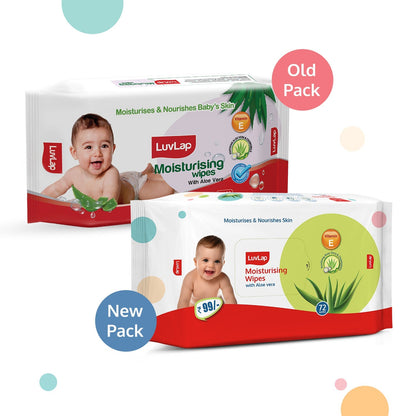 Aloe Vera Baby Wipes, 72 Pcs