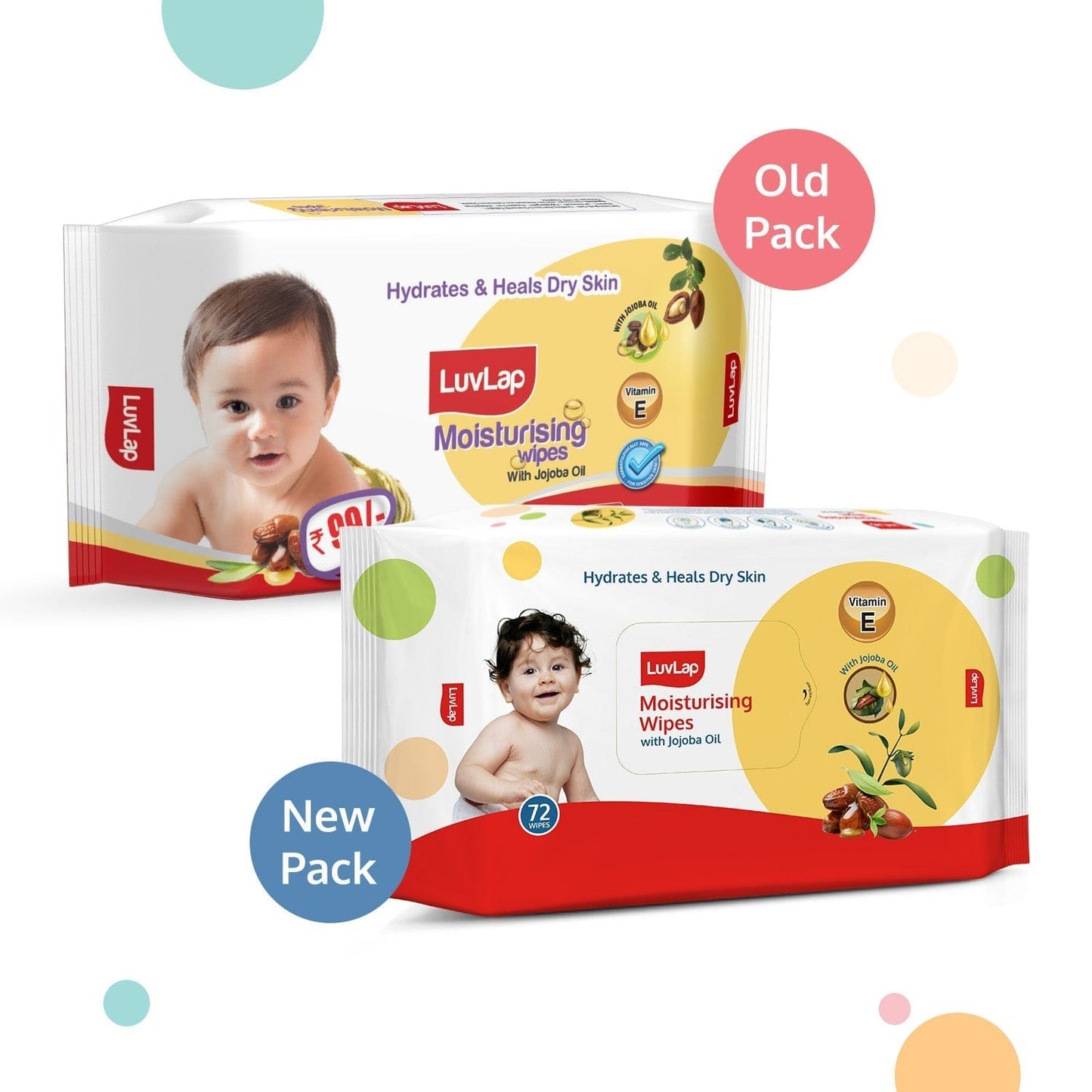 Jojoba Oil Baby Wipes, 72 Pcs