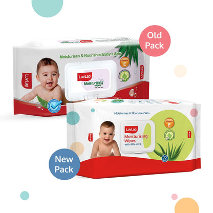 Baby Wipes with Aloe Vera, with Flip-top Lid - Pack of 3