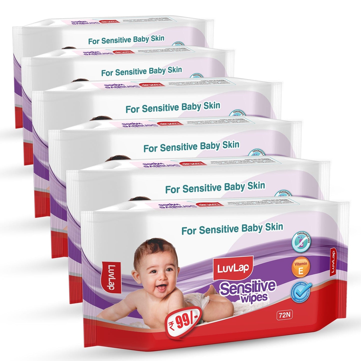 Paraben Free Baby Wipes for Sensitive Skin, Pack of 6