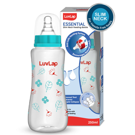 Anti-Colic Slim Neck Essential Baby Feeding Bottle, 250ml, Wild Flower