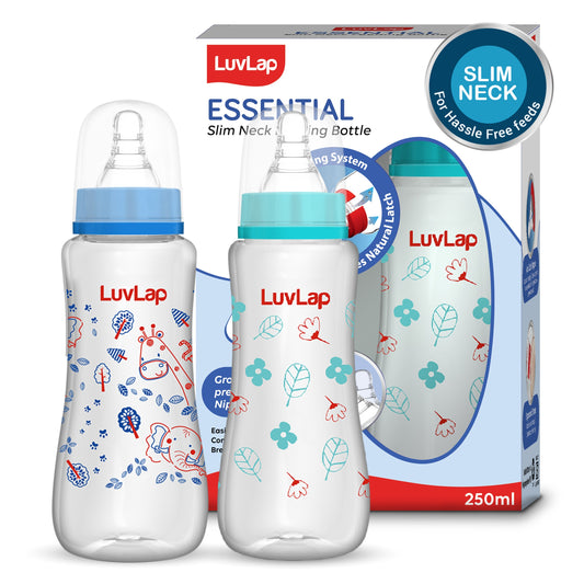 Anti-Colic Slim / Regular Neck Essential Baby Feeding Bottle, 250ml (Pack of 2)