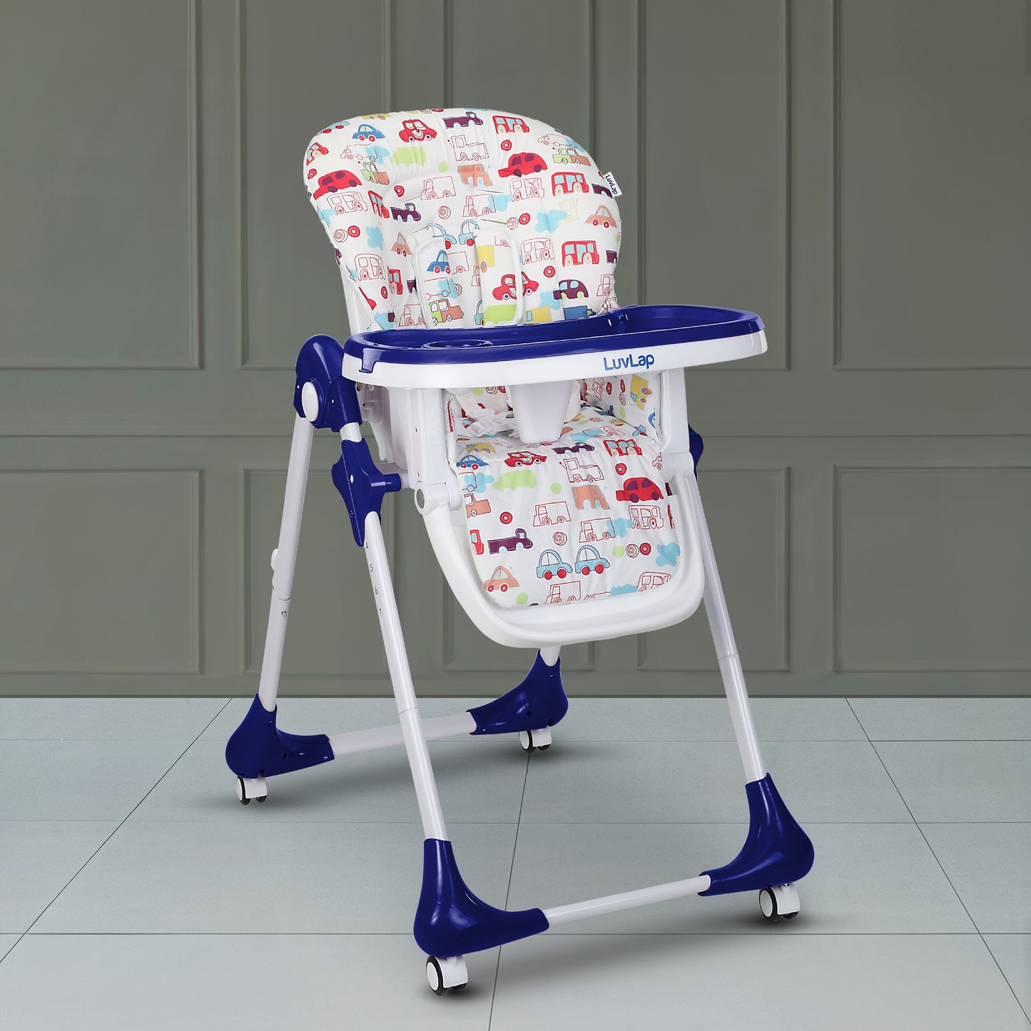 Royal High Chair for Baby, EN 71 Certified, 3 Position Recline, Baby Feeding Chair with 7 Level Height Adjustment, Adjustable Footrest, 6 Months+ (Blue)