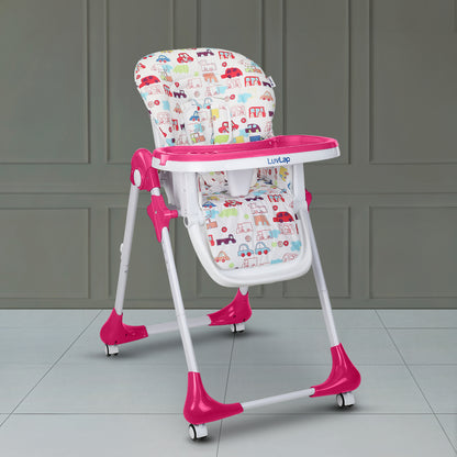 Royal High Chair for Baby, EN 71 Certified, 3 Position Recline, Baby Feeding Chair with 7 Level Height Adjustment, Adjustable Footrest, 6 Months+ (Pink)