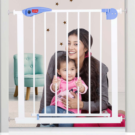 Indoor Baby Safety Gate for Door Way Size 76 to 85 cm Wide, White