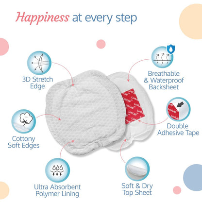 Ultra Thin Honeycomb Disposable Breast Pads, 36 pcs