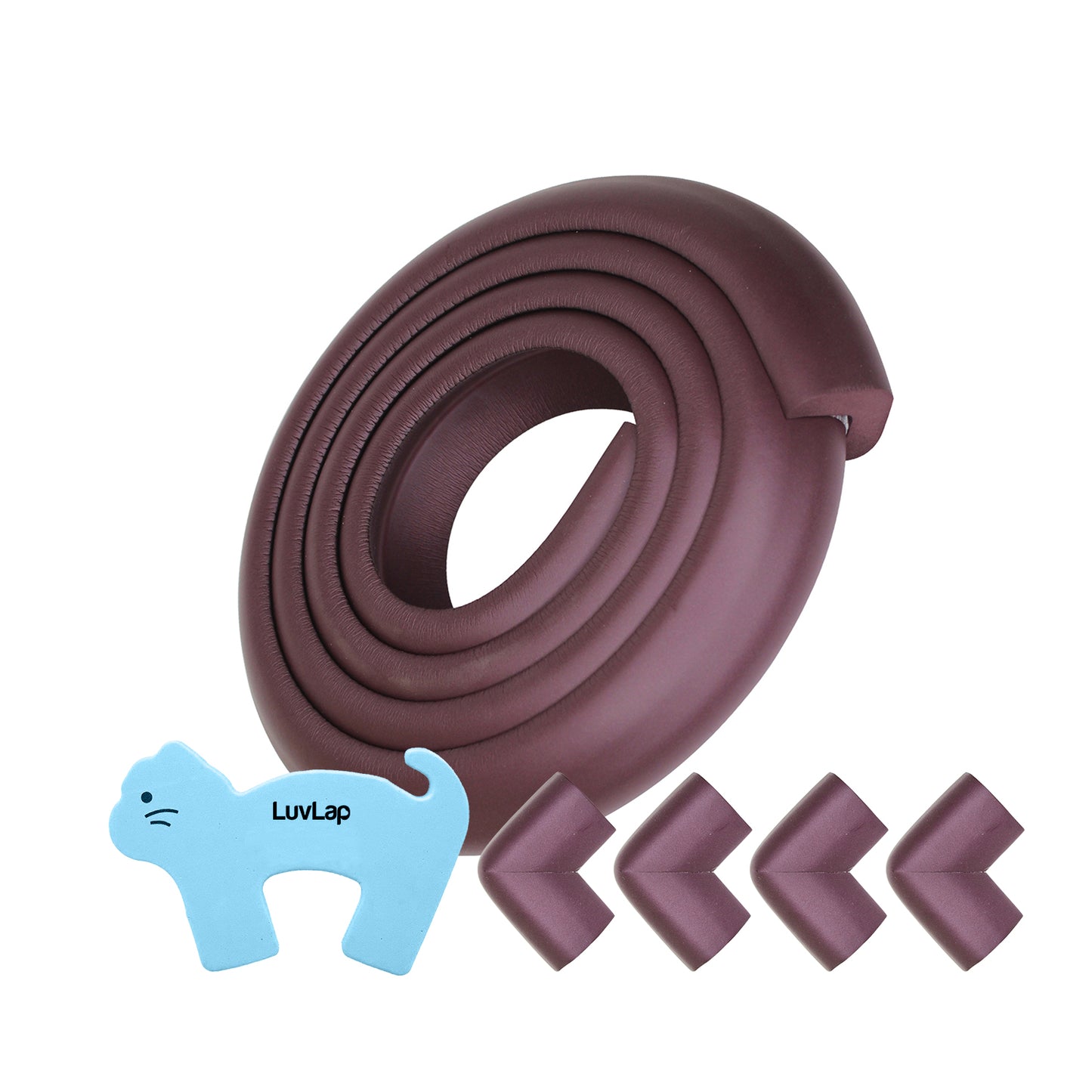 Baby Safety Combo Pack, 2 metre Edge Protector, 4 Furniture Corner Guards, One Door Stopper