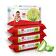 Moisturising Wet Wipes Without Lid for Baby Skin, Enriched with Aloe Vera, Vitamin E & Chamomile Extract, pH Balanced, Dermatologically Safe, Paraben & Sulphate Free, 72 Wipes, Pack of 4