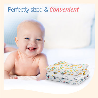 Premium Baby Washcloths, 7 Pcs, Cherry Print