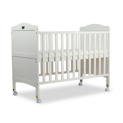 Cot C-65 Wooden Baby Cot for Kids with Mattress, White