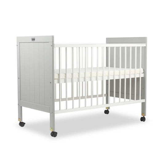 Cot C-75 Wooden Baby Cot (Grey, White)