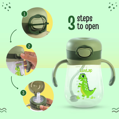 Baby Bite Resistant Soft Straw Sipper, 300 ml, Green