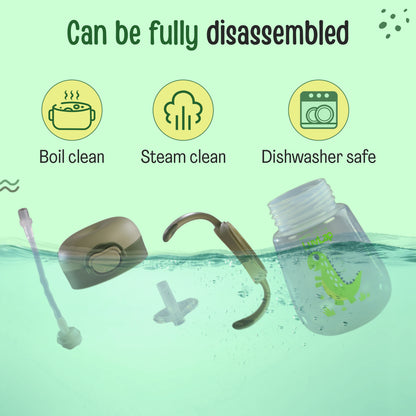 Baby Bite Resistant Soft Straw Sipper, 300 ml, Green