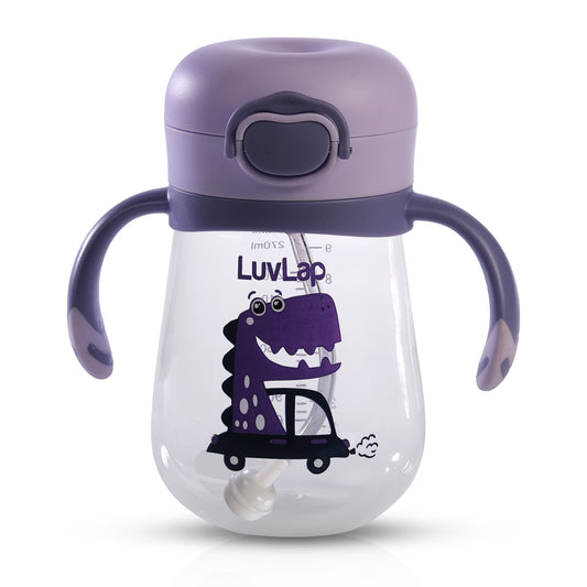 Baby Bite Resistant Soft Straw Sipper 300 ml, Purple