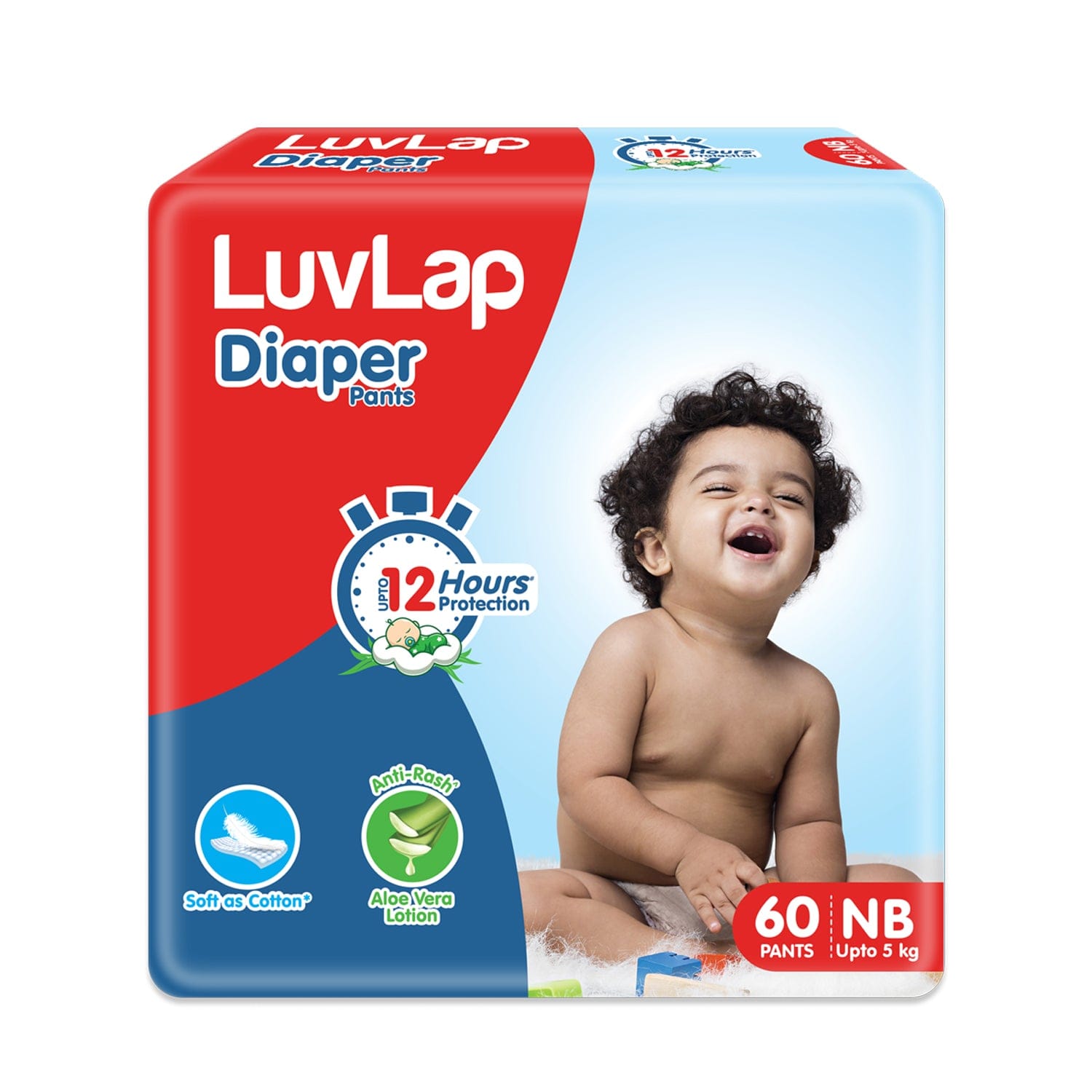LuvLap Diaper Pants New Born (NB) 0 to 5kg, 60 Count, Baby Diaper Pants ...