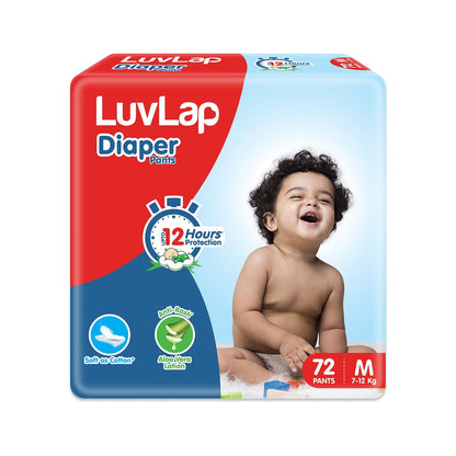 Diaper Pants, Medium, 7 to 12Kg, 72 Count, with upto 12 Hour protection