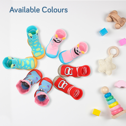 Baby Sock Shoes, Blue Kitten, Small
