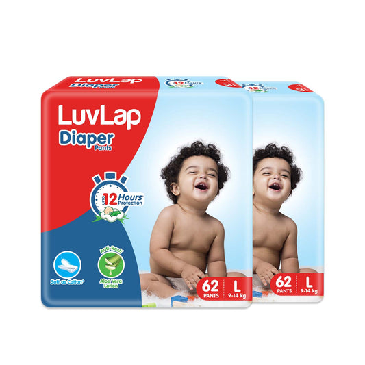 Diaper Pants Large (LG) 9 to 14Kg, Super Jumbo Pack (62 Count x 2 = 124 Count)