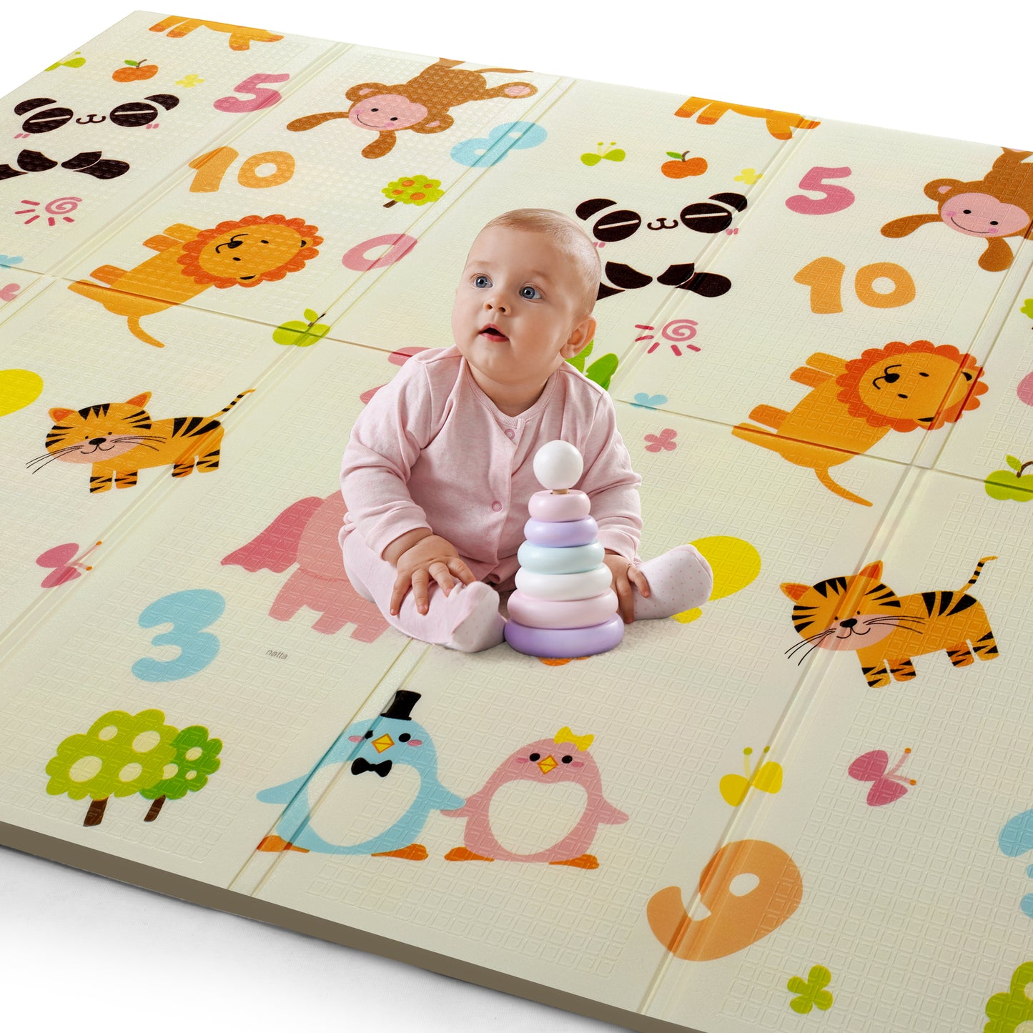 Jungle Time Double Sided Water Proof Baby Floor Mat, Multicolor, Reversible Floor mats for Kids, Baby mats for Floor, Crawling Baby, Extra Large Size, 6'5" x 4'10" (195.5cmx147cm), 0.8cm Thick