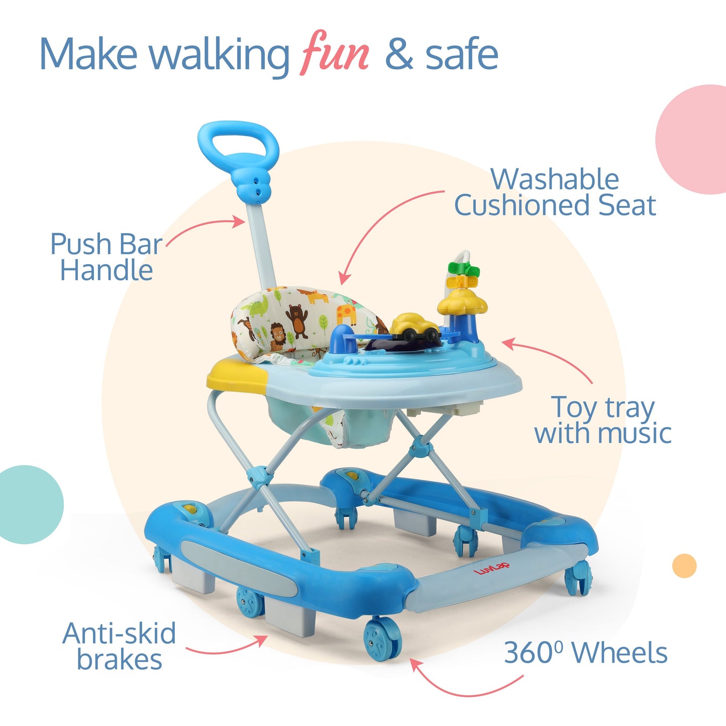 Comfy Baby Walker & Rocker (Blue)