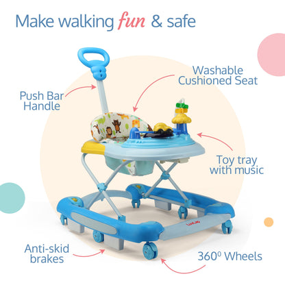 Comfy Baby Walker & Rocker (Blue)